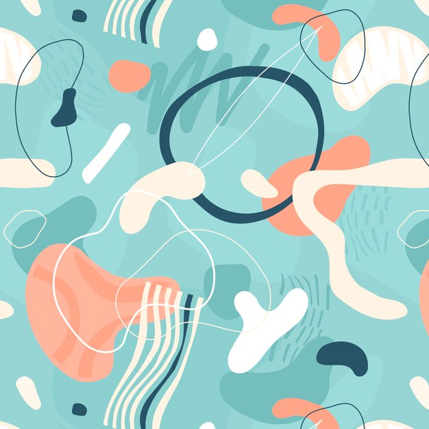 Flat abstract doodle pattern design