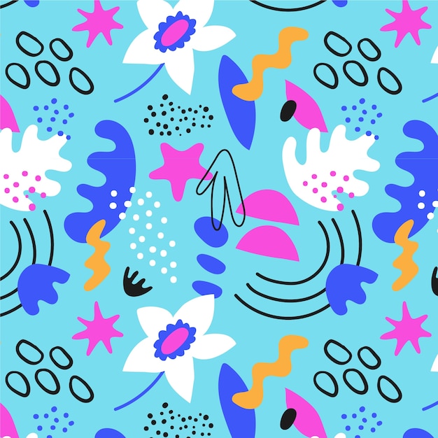 Flat abstract doodle pattern design