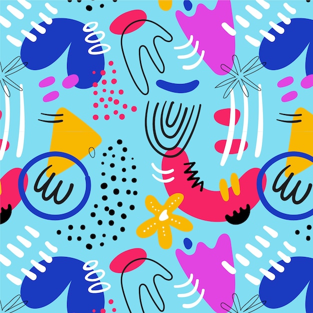 Flat abstract doodle pattern design