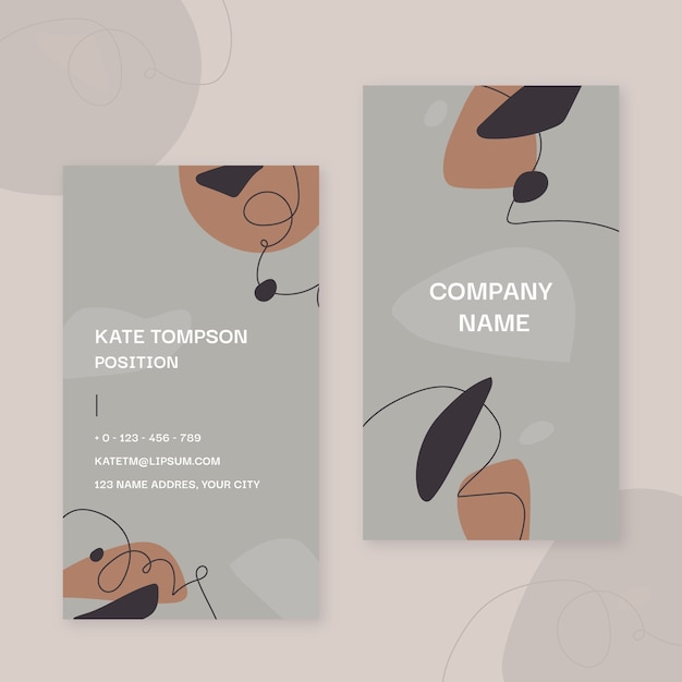 Free Vector flat abstract double-sided vertical business card template