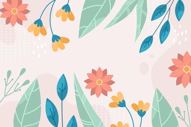 Flat abstract floral background