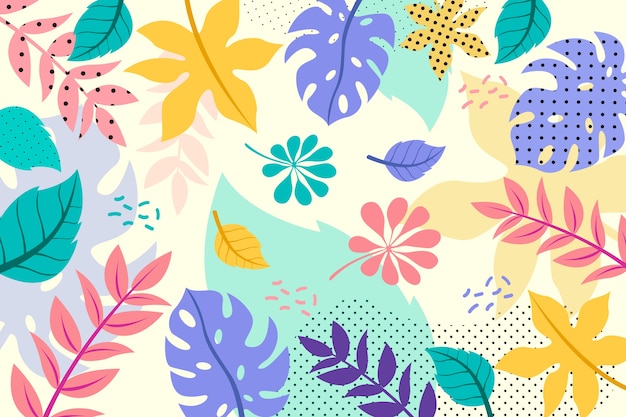 Flat abstract floral background