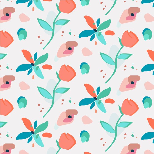 Flat abstract floral pattern