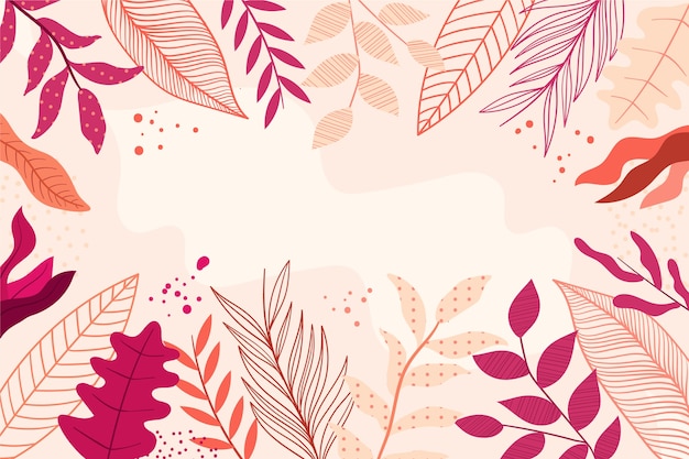 Flat abstract floral wallpaper