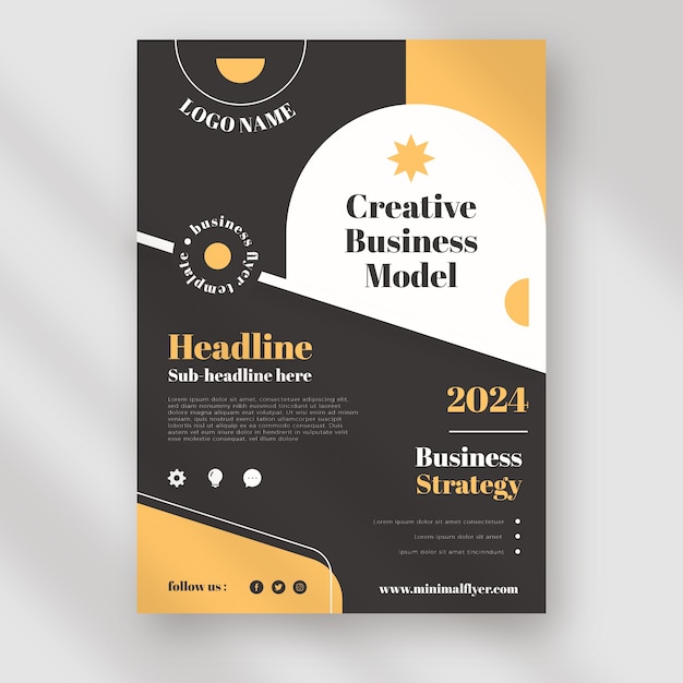 Free Vector flat abstract geometric business flyer