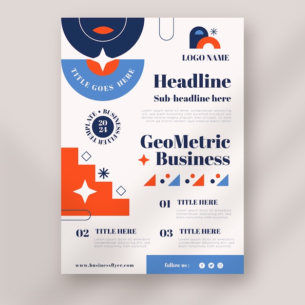 Flat abstract geometric business flyer