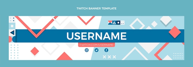 Flat abstract geometric real estate twitch banner