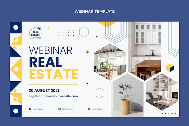 Flat abstract geometric real estate webinar