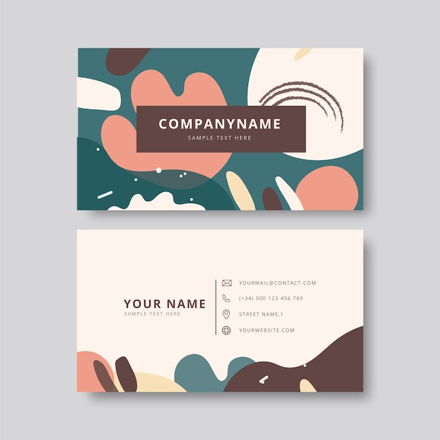 Free Vector flat abstract horizontal business card template