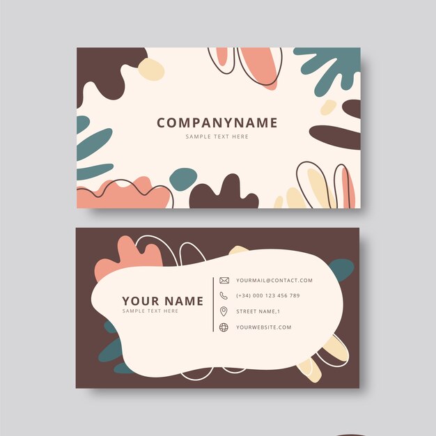 Flat abstract horizontal business card template