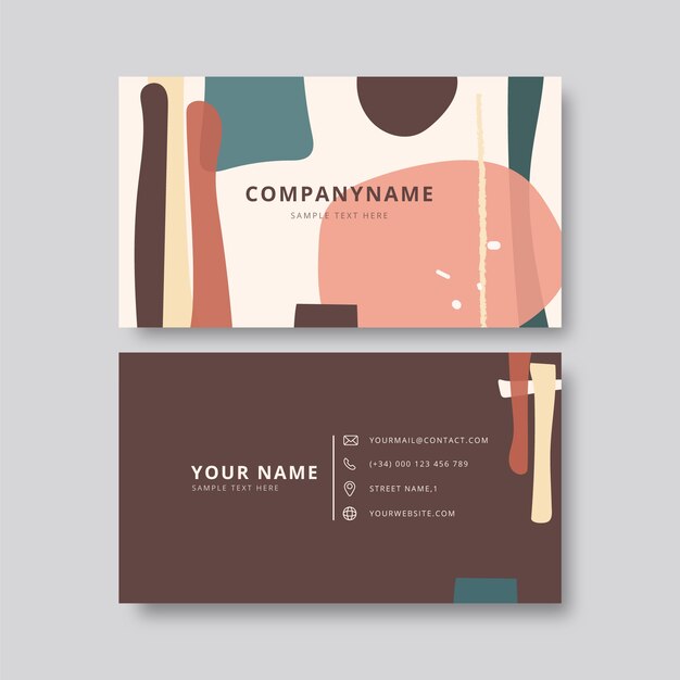 Flat abstract horizontal business card template