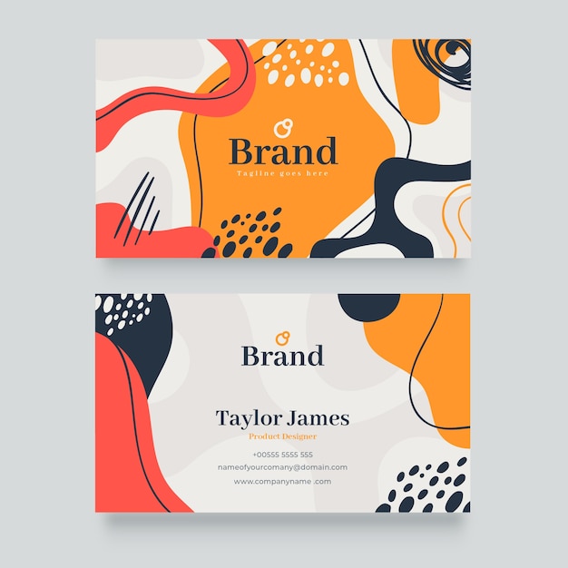 Free Vector flat abstract horizontal business card template