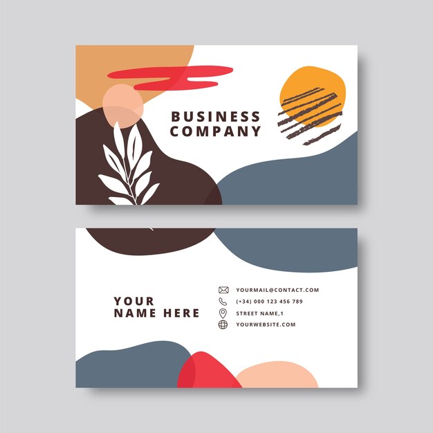 Flat abstract horizontal business card template