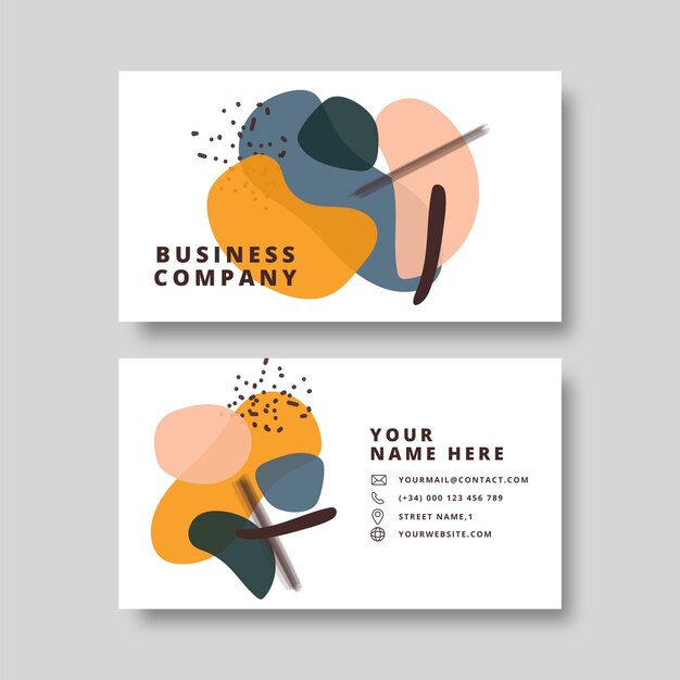 Flat abstract horizontal business card template