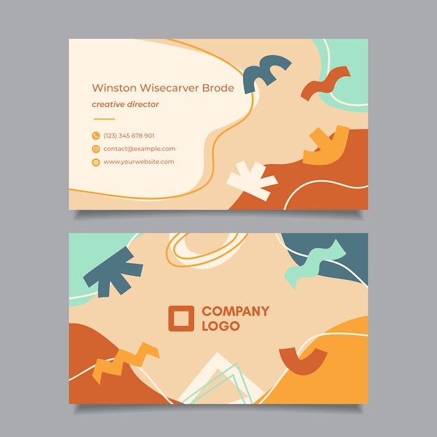 Flat abstract horizontal business card template