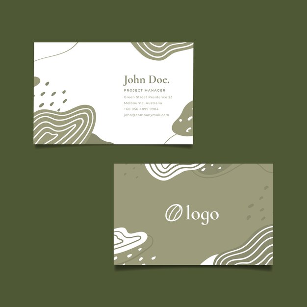 Flat abstract horizontal business card template