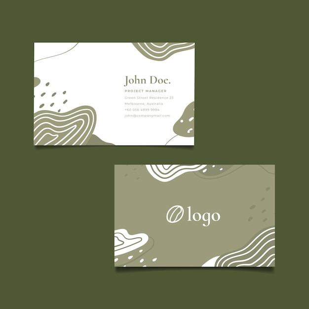 Flat abstract horizontal business card template