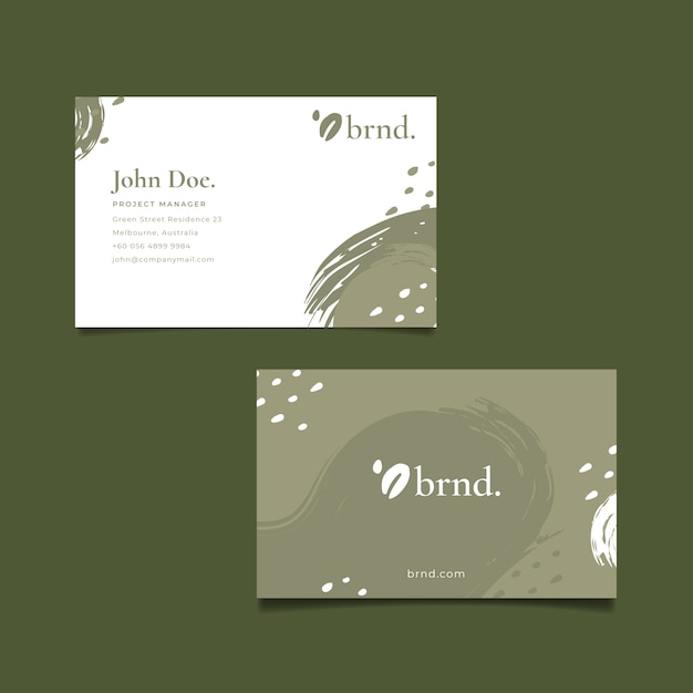 Flat abstract horizontal business card template