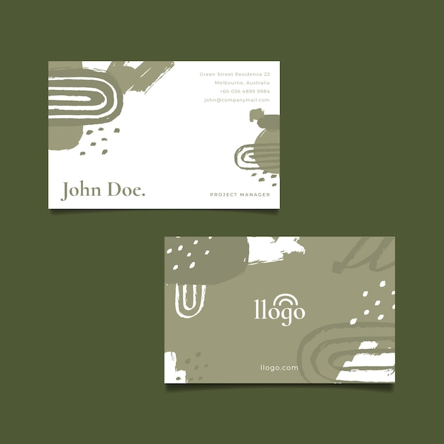 Flat abstract horizontal business card template