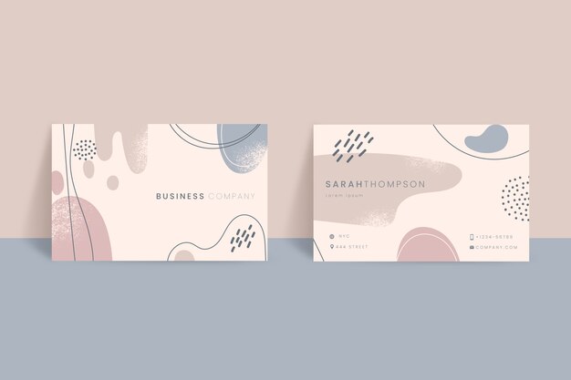 Flat abstract horizontal business card template