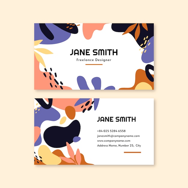 Free Vector flat abstract horizontal business card template