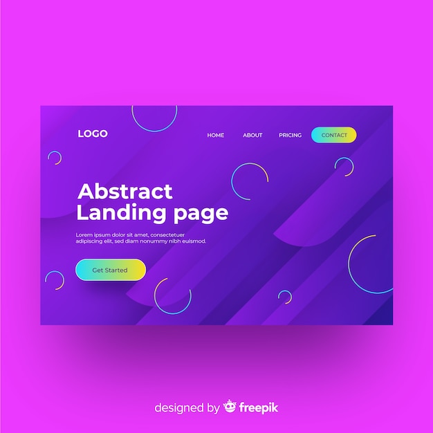 Flat abstract landing page template