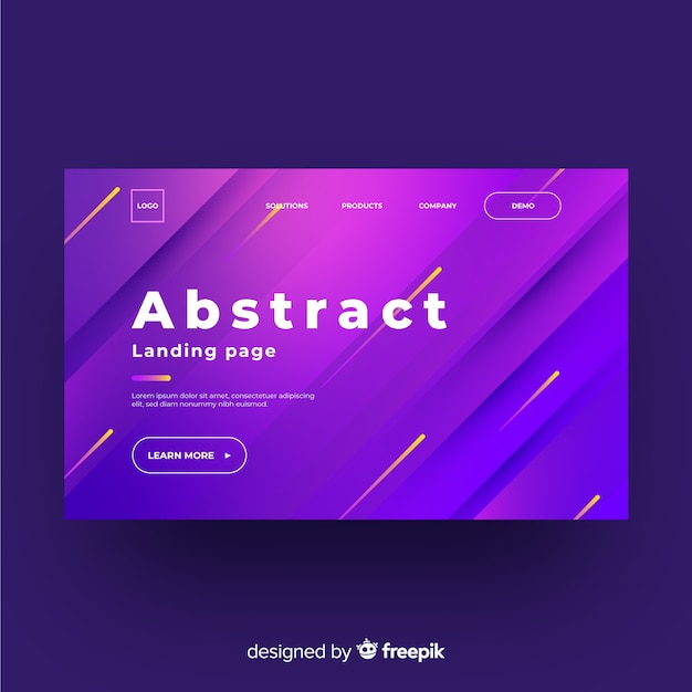 Flat abstract landing page template