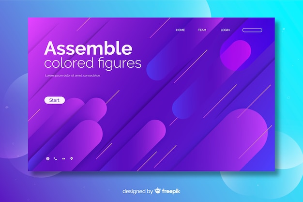 Flat abstract landing page template