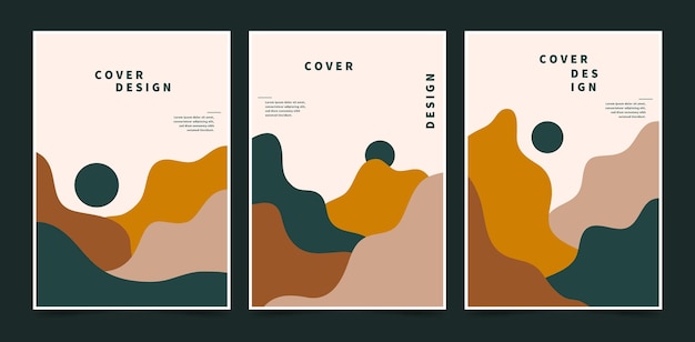 Free Vector flat abstract landscape cover collection