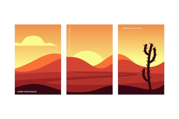 Free Vector flat abstract landscape covers collection