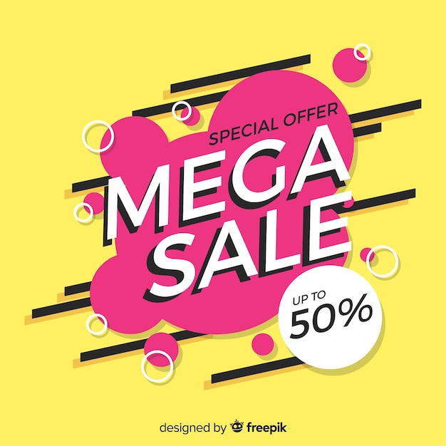 Free Vector flat abstract mega sale background