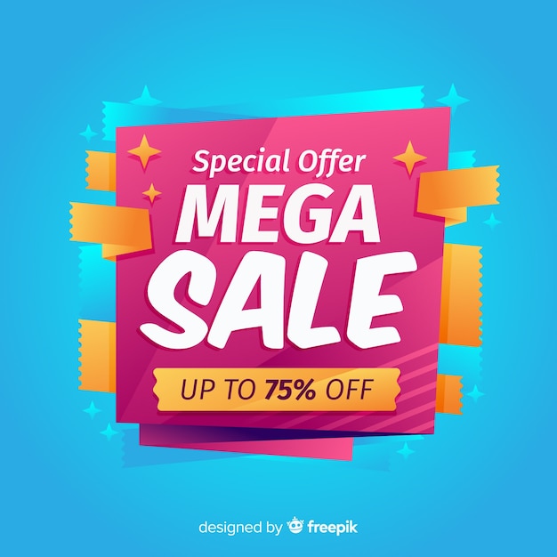 Flat abstract mega sales background