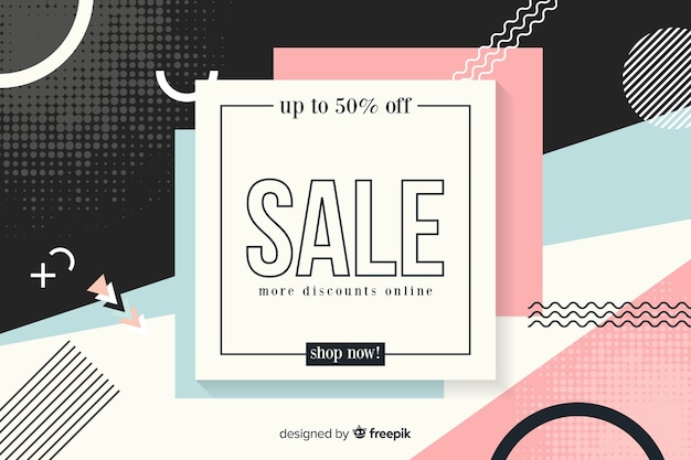 Flat abstract minimalist sale background