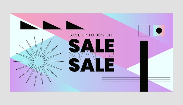 Flat abstract sale banner