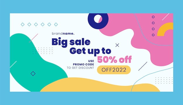 Flat abstract sale banner