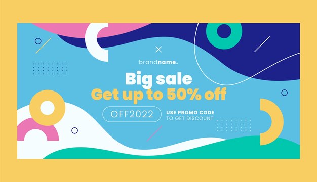 Flat abstract sale banner