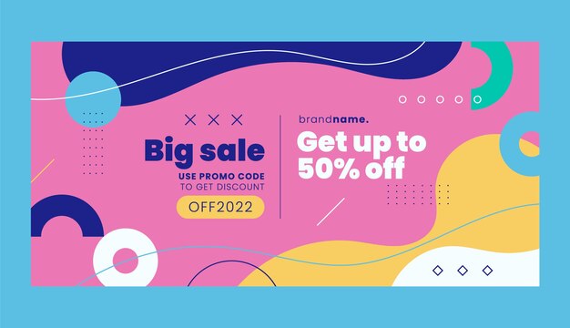 Flat abstract sale banner