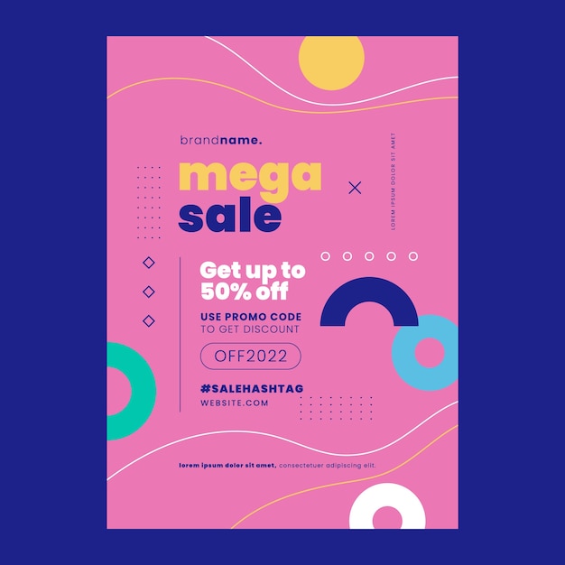 Flat abstract sale poster