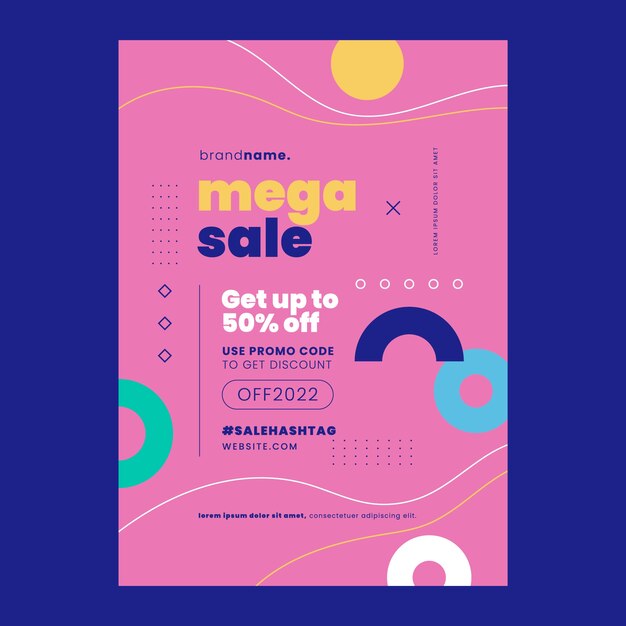 Flat abstract sale poster