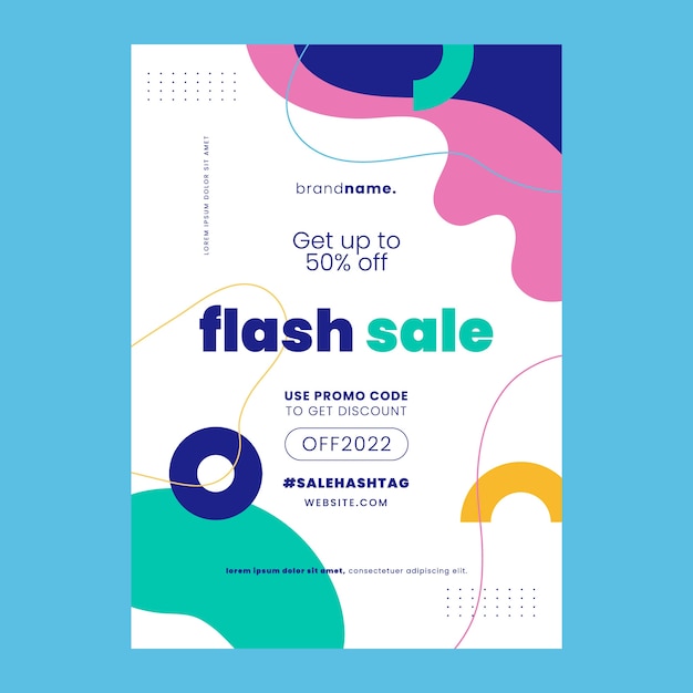 Flat abstract sale poster