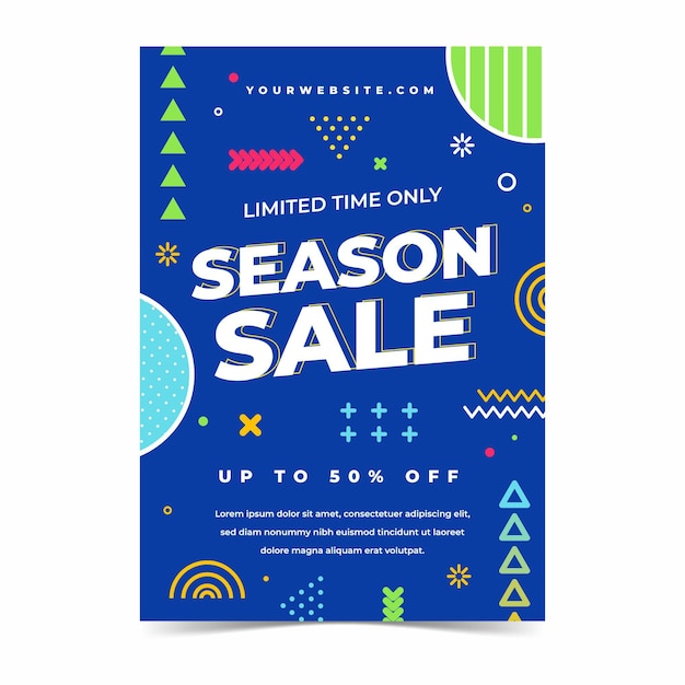 Flat abstract sales poster template