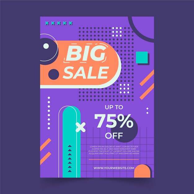 Flat abstract sales poster template