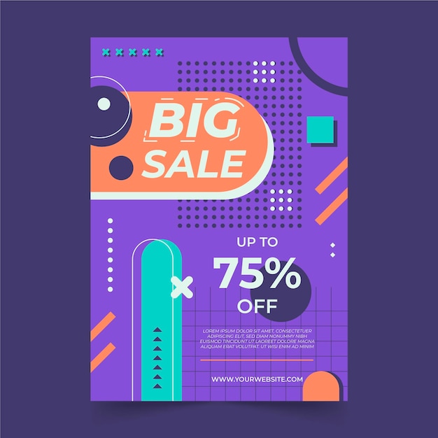 Flat abstract sales poster template