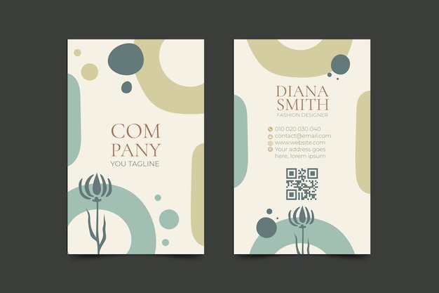 Free Vector flat abstract vertical business card template