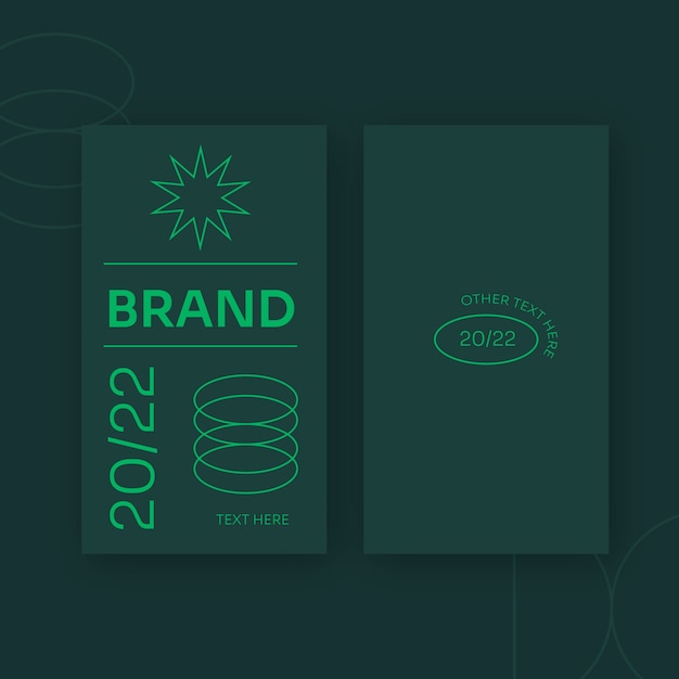 Free vector flat abstract vertical double-sided business card template