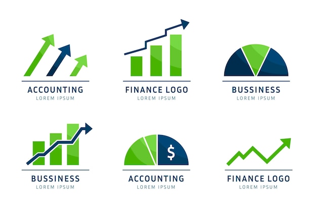 Free Vector flat accounting logo collection