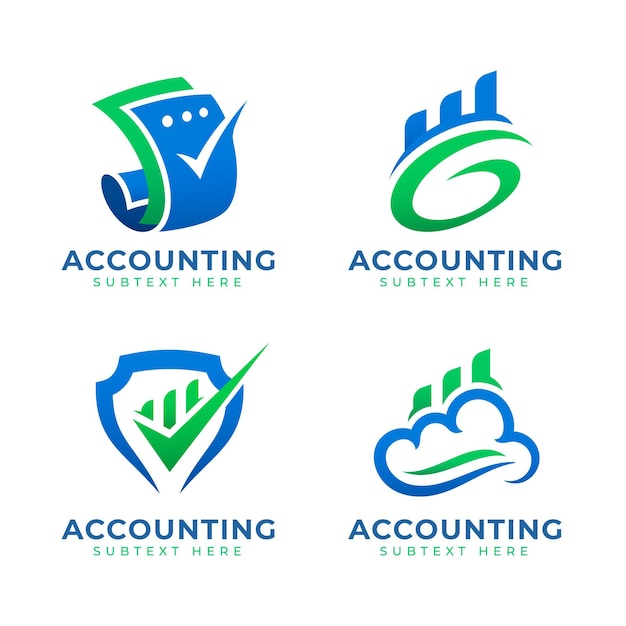 Flat accounting logo collection