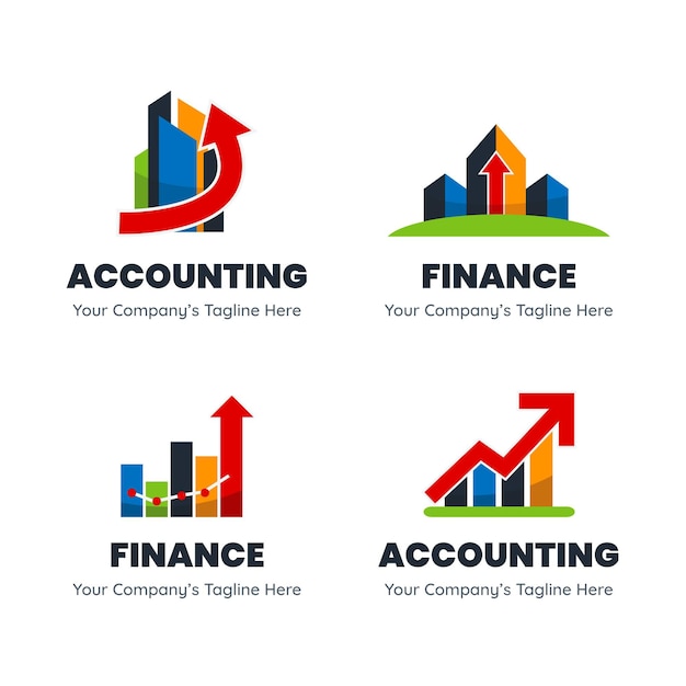 Free Vector flat accounting logo template collection