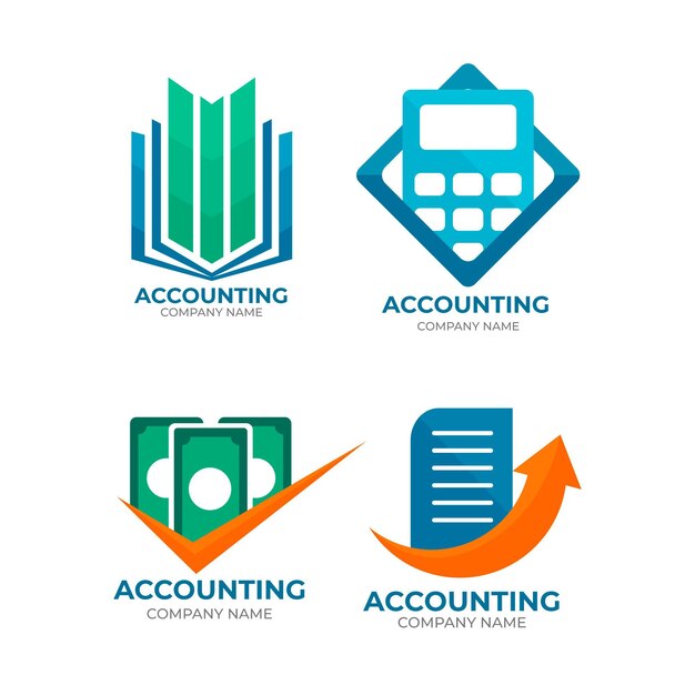 Free Vector flat accounting logo template collection