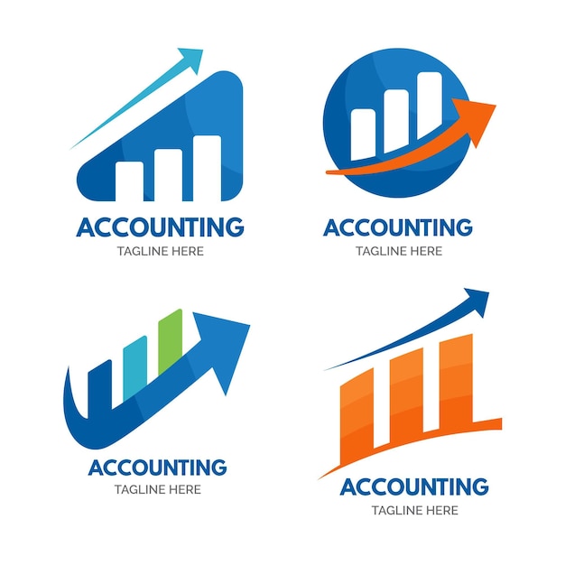 Flat accounting logo template collection